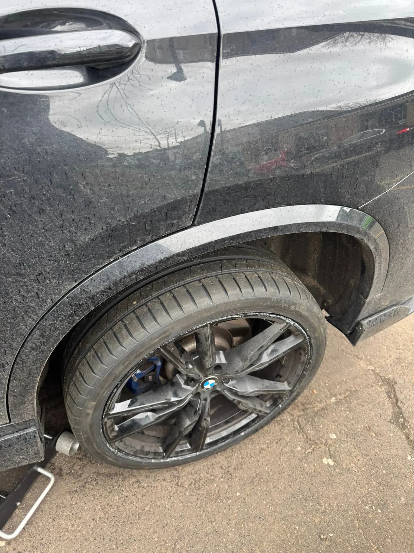 Fresh tyre fitted on a BMW alloy wheel